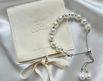 Bride to be gift Silver | Pearl bride bracelet | bride to be bracelet | Bride gift | bridal gift | bridal shower gift | wedding day gift