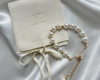 Bride to be gift Gold | Pearl bride bracelet | bride to be bracelet | Bride gift | bridal gift | bridal shower gift | wedding day gift