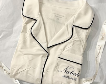 Pijamas para la mañana de la boda / Pijamas para la novia / Pijamas para la dama de honor / Pijamas para la despedida de soltera / Regalo para la mañana de la boda / Pijamas personalizados