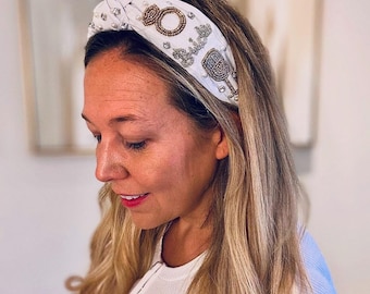 Braut Stirnband | Perlen bestickter Junggesellinnenabschied Schleier | personalisierte Junggesellinnenabschied Dekor | Braut Geschenk | Brautjungfer Geschenk | Brautkrone