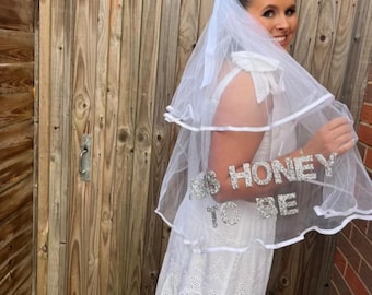 Personalised Hen Party Veil | Bride to be sparkle veil | Bachelorette Hair Accessories | Bridal Shower Gifts | Gifts for the bride