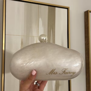 Personalised Pearl Clutch | Box Clutch | Bride To Be | Honeymoon Gift | Personalised clutch bag | Wedding Bag | Bride Bag | Bride Clutch image 5