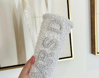 Bride Cold Cup | Bride to be cup | Pearl Personalised Bride Cup | Bridal Shower Gift | Hen Party Decor | Bachelorette Gift
