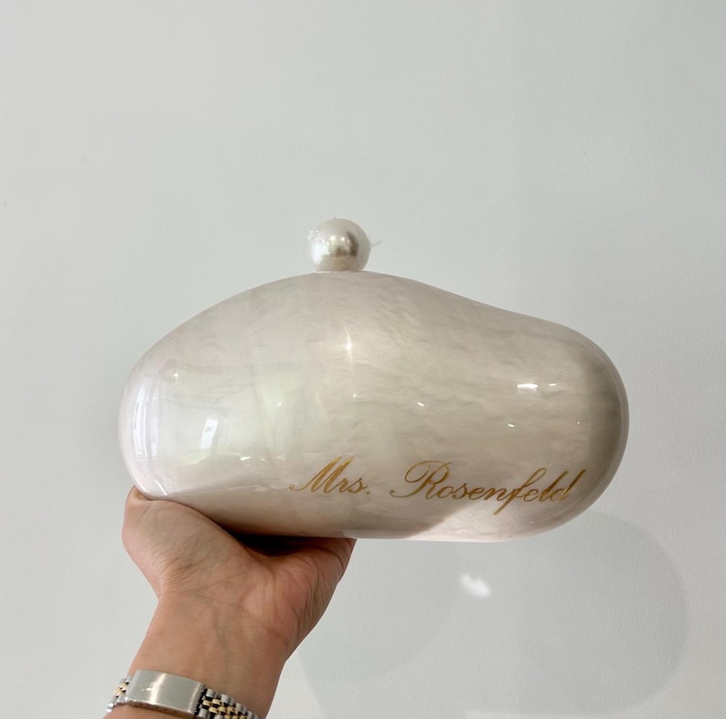 Personalised Pearl Clutch | Box Clutch | Bride To Be | Honeymoon Gift | Personalised clutch bag | Wedding Bag | Bride Bag | Bride Clutch image 4