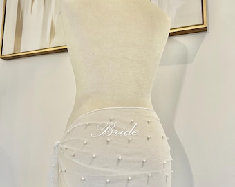 Bride Sarong | Bride Hen Party Sarong | Bridal Cover Up | Hen Party Accessories | Hen Party Gifts | Pearl Hen Party | Pearl Bridal Gifts