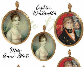 Portraitminiaturen - Captain Wentwork, Anne Elliot - Digital Download