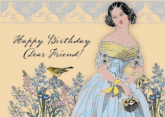 Happy Birthday Dear Friend Vintage