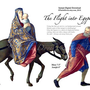 The Flight into Egypt - Digital Printable Christmas Ornaments