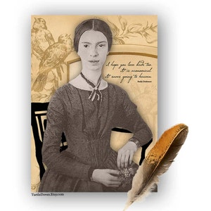 Instant Download - Emily Dickinson Note Card - I Hope You Love Birds Too - Single 5x7 Note Card