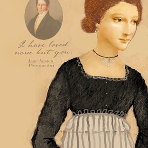 Download digital - Cartão de nota de Jane Austen 5x7, Eu não amei ninguém além de você