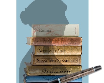 Jane Austen's Long Shadow.  Printable Digital Note Card - 5x7
