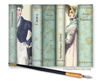 Novels Lead to Romance - Jane austen Note Cards - Instant Download