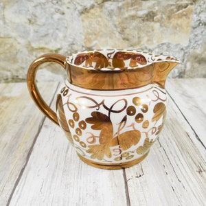 Vintage Creamer by Etruria and Barlston England, Gold Gilt on Porcelain image 1