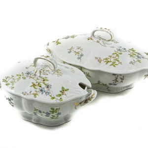 Antique Soup and Gravy Tureens, Bawo and Dotter of Carlsbad Austria, Late 1800s