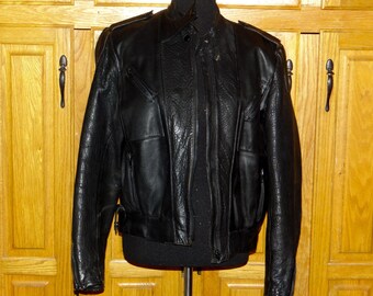 Vintage Harley Davidson Womens Leather Biker Jacket by Hein Gericke, Size 42W