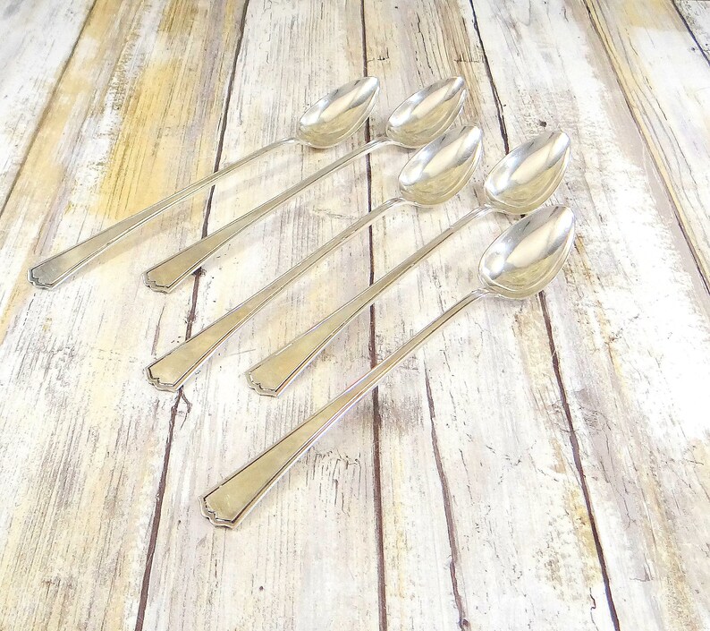 Vintage Sterling Silver Iced Tea Spoons by Alvin Set of Five Etsy