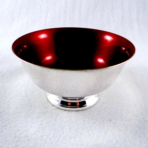 Enameled Reed and Barton Silver Plate Bowl from 1960s