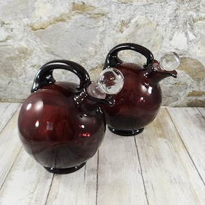 Art Deco Amethyst Glass Decanters by Cambridge Glass, 1930s