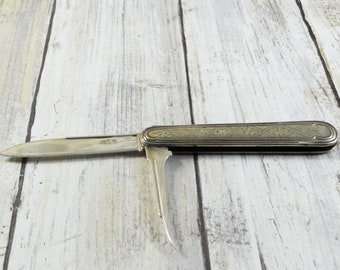 Vintage Sterling Silver Fruit Knife with Seed Pick by Gorham