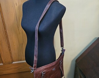 COACH Brown Genuine Pebble Leather Crossbody Adjustable Shoulder