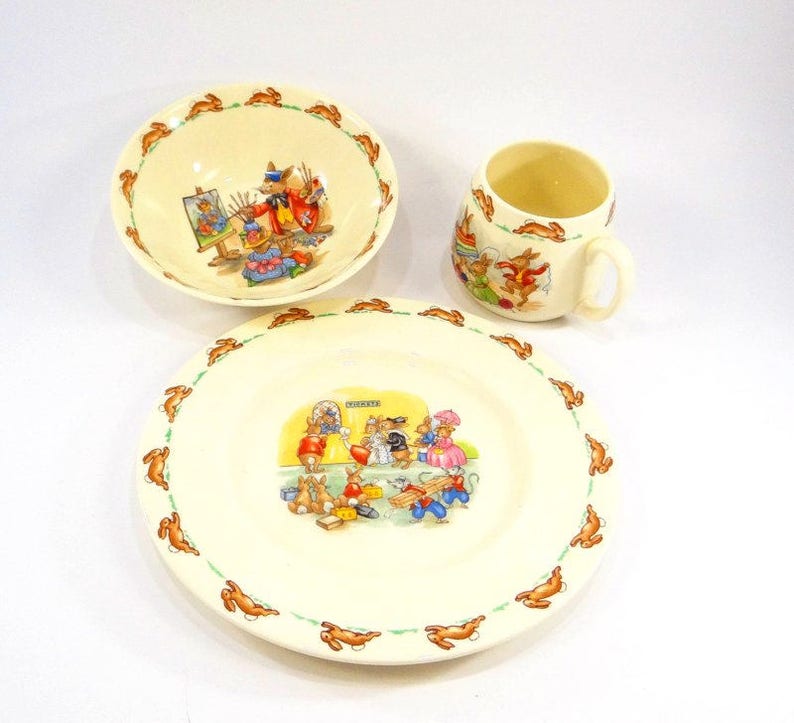 Fine Bone China Royal Doulton Vintage Bunnykins Dining Set for Child