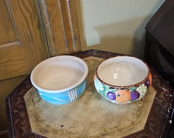 Vintage Ceramic Planters, Lee's Pottery Southwestern, Fitz And Floyd Fruit Basketweave