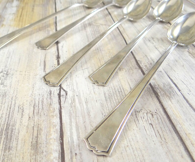 Vintage Sterling Silver Iced Tea Spoons by Alvin Set of Five Etsy