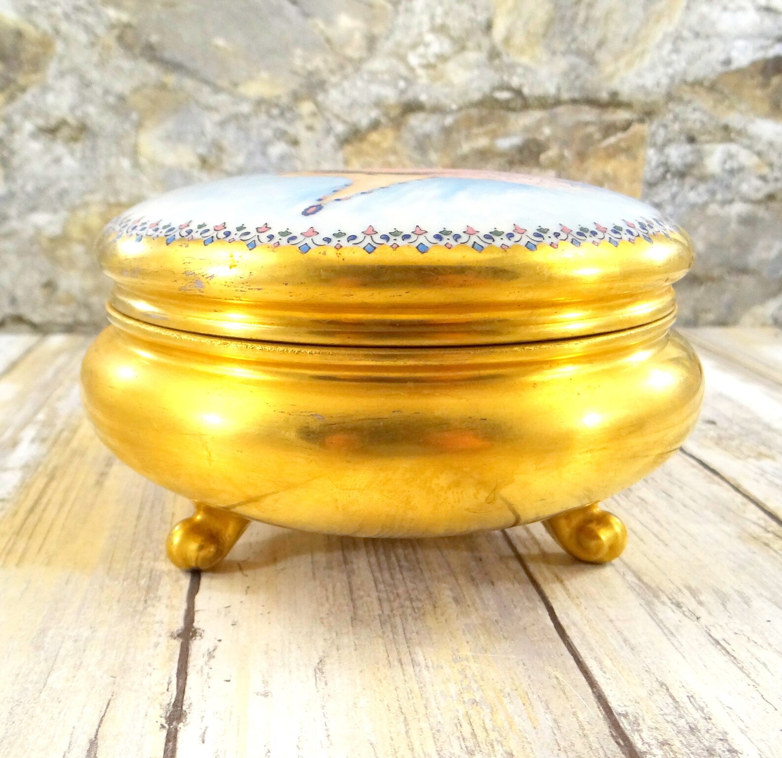 Antique 1900s Dressing Table Tray and Matching Powder Bowl and Etsy