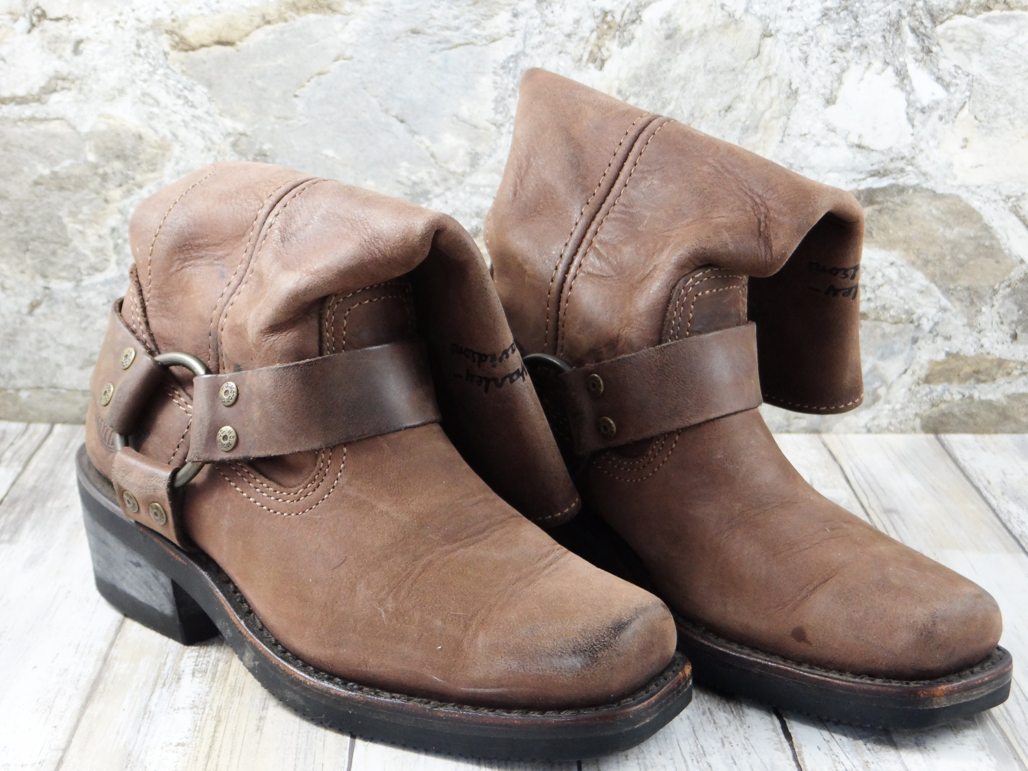 Harley davidson brown leather boots discount