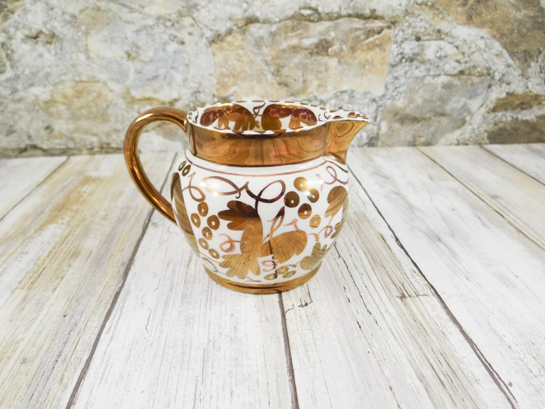 Vintage Creamer by Etruria and Barlston England, Gold Gilt on Porcelain image 1