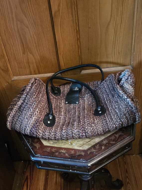 Vintage Woven Straw Tote Bag Gem