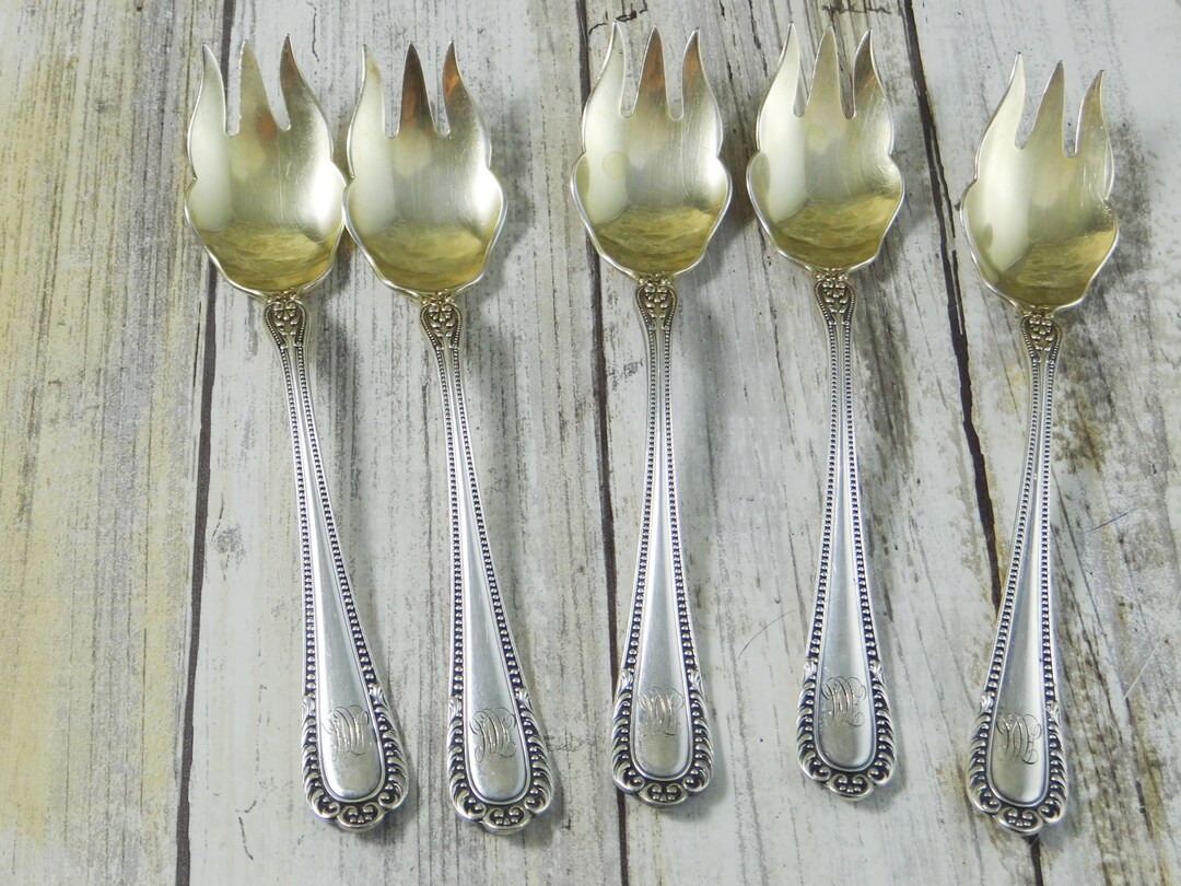 Set of Five Silver Plate Ice Cream Forks by Gorham Etsy
