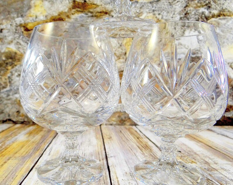 Vintage Cavan of Ireland Crystal Brandy Glasses Set of Three Etsy