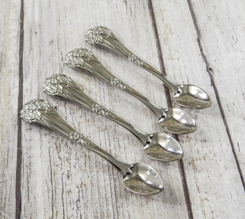 Sterling Silver Salt Spoons with Floral Design by Coro Set of Etsy