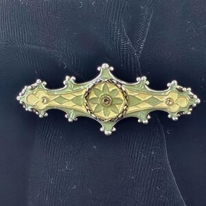 Broche Vintage Art Déco Pierre BEX Doré Strass Cabochon Amande Noir Création Femme