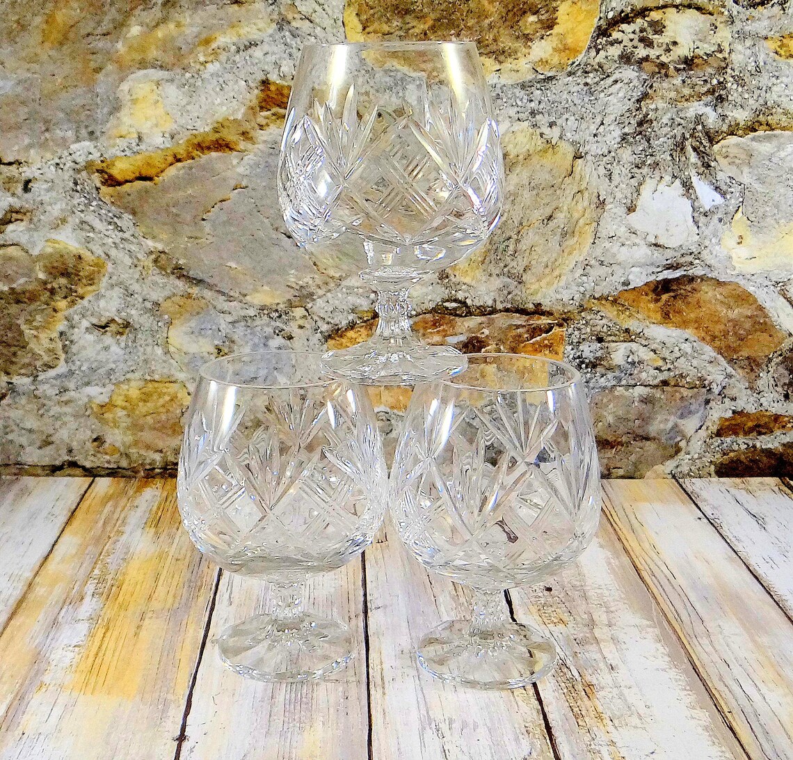 Vintage Lead Crystal Brandy Glasses by Cavan of Ireland Set Etsy
