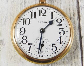 Working Vintage Men's Pocket Watch By Elgin....FREE SHIPPING