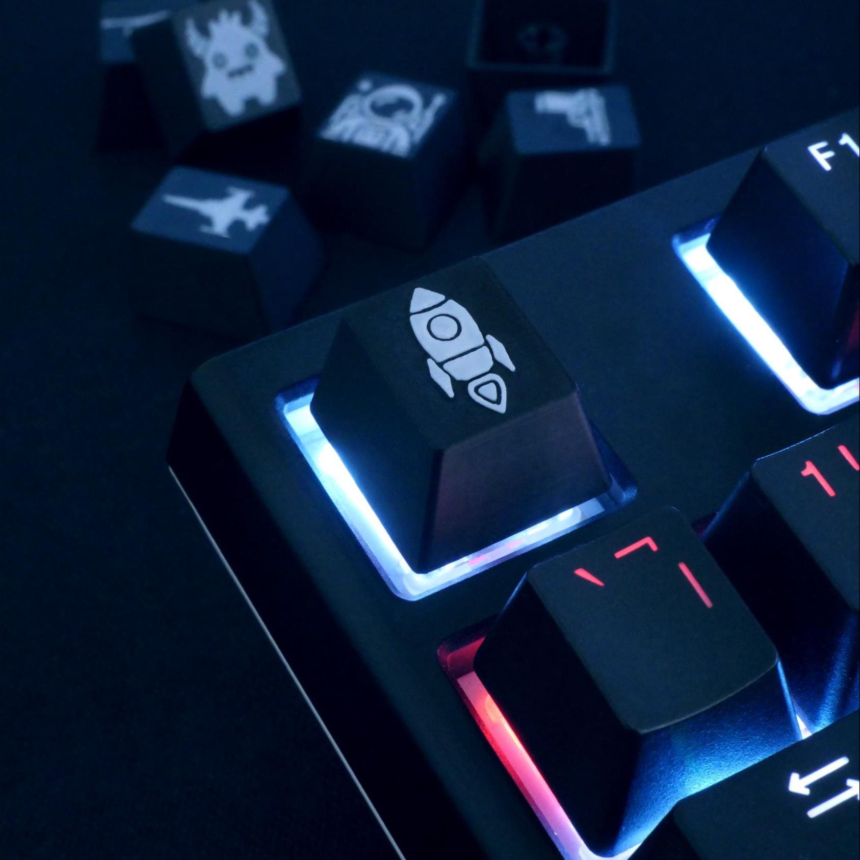 Mixed Bundle - 3D Printed Artisan Keycaps | Skull and Bones, Rocket ...