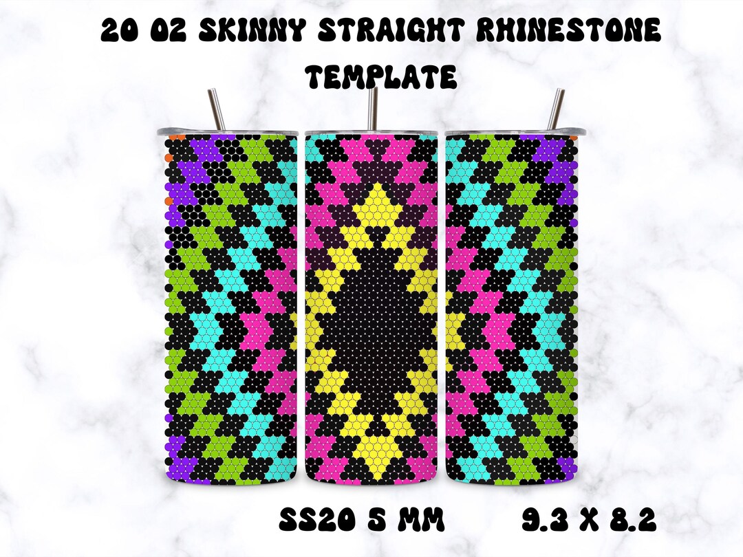 Neon Aztec Rhinestone Template for 20oz Skinny Tumbler | SS20 5mm ...