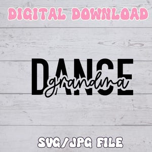 Dance Grandma SVG/PNG - "Il mio cuore è su quel palco" Download digitale in bianco e nero / Design Dance Grandma per Cricut e Silhouette