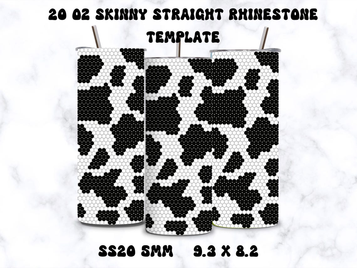 Rhinestone Template Digital Download 20 Oz Skinny Tumbler Cow Print ...