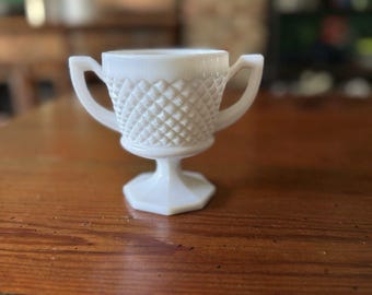 Vintage Westmoreland English Hobnail Milk Glass Open Sugar Bowl