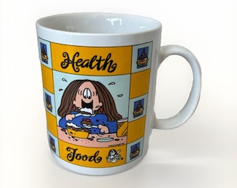 Vintage Cathy Guisewite Coffee Mug 1995 14oz Health Food Cartoon Funny Gift