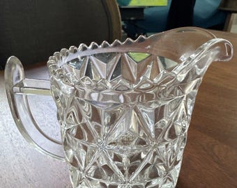 Vintage Mt Vernon Glass Petite Diamond Block Pitcher