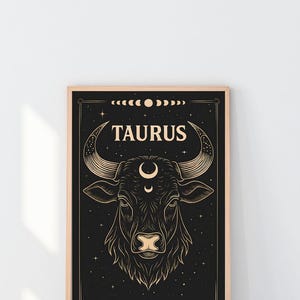 Taurus wall art | taurus zodiac print | astrology wall art | taurus art | zodiac wall art | zodiac gift | wall art | digital download