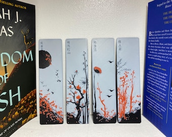 Red Blossom Bookmark Set