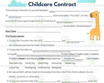Contract Home Daycare Provider Childcare CANADA