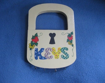 Vintage, Handmade, Wooden, Key Holder