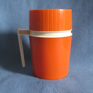 Vintage,  70s, Orange, King Seely, Vacuum Jar, Hot and Cold, Thermos