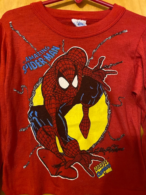 Vintage 90s 1992 Kids Spider-man Long Sleeved T Shirt Medium M - Etsy
